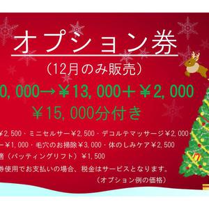 １２月オプション券　５０００円分付き